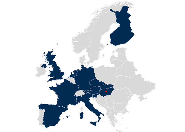 TMX európai jelenlét térkép
